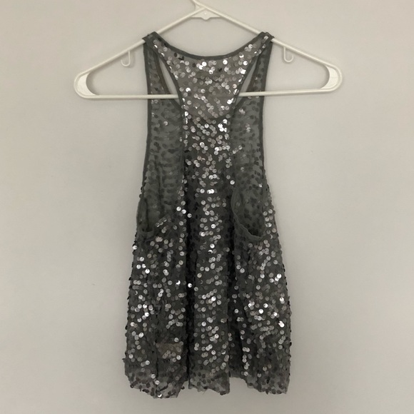 Free people silver sequin racer back - Picture 4 of 5